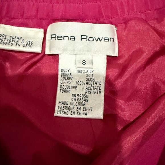 Rena Rowan 100% Silk Skirt Size 8 Magenta Pink Pencil Lined Formal Vintage - Picture 4 of 9